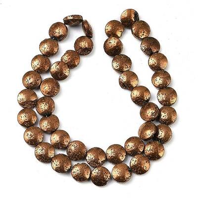 Electroplated Natural Lava Rock Beads Strands