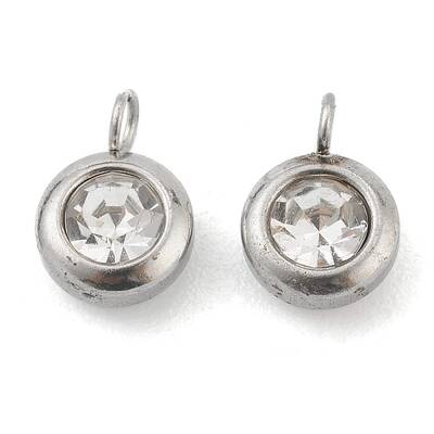 304 Stainless Steel Rhinestone Charms