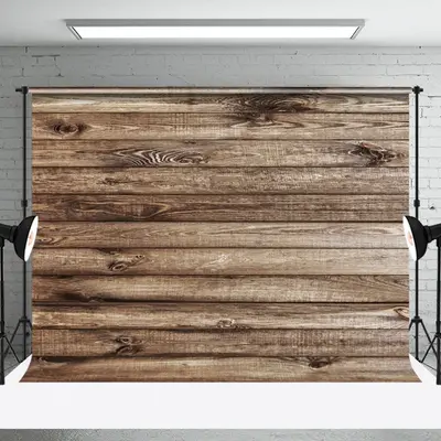 Rustic Brown Plank Wall Backdrop For Photography - Aperturee