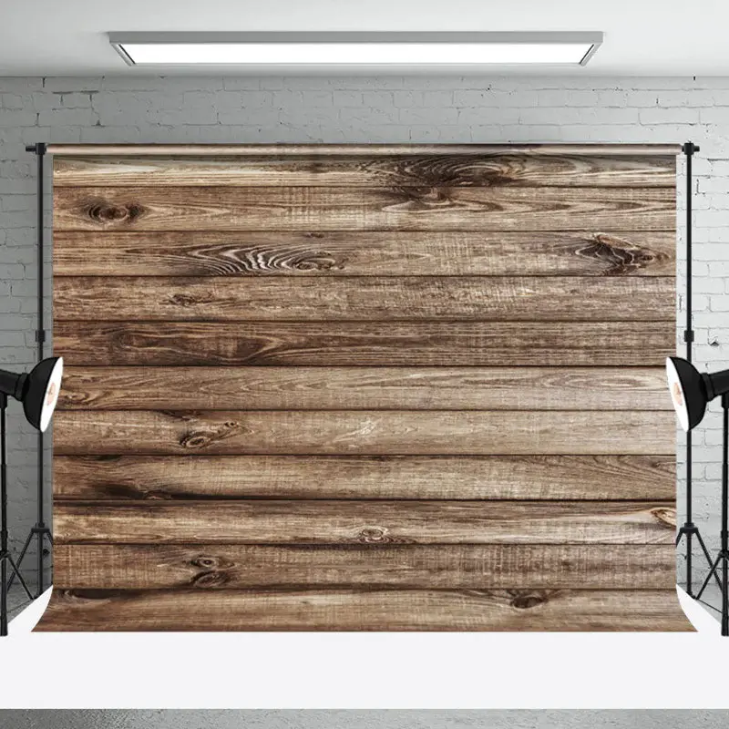 Rustic Brown Plank Wall Backdrop For Photography - Aperturee