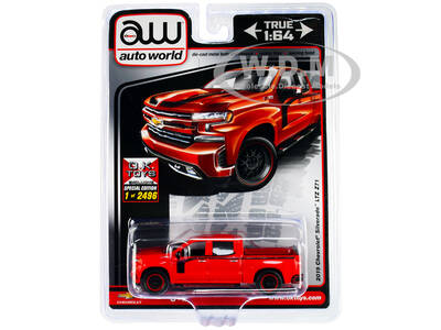 2019 Chevrolet Silverado LTZ Z71 Pickup Truck Red with Black Stripes Limited Edition to 2496 pieces Worldwide 1/64 Diecast Mo...