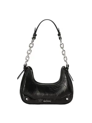 Smting zippered chain baguette bag