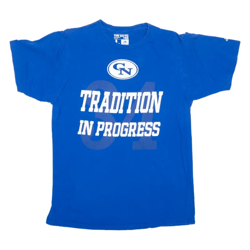 ADIDAS Tradition In Progress Sports Medicine USA T-Shirt Blue Short Sleeve Mens L