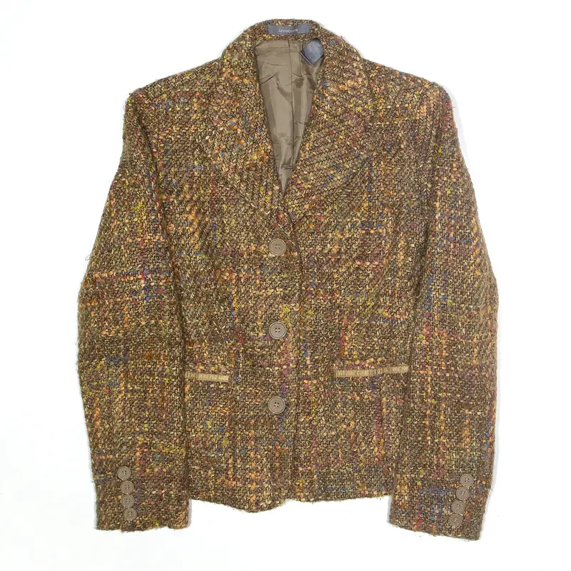 LIZ CLAIBORNE Petite Wool Blend Blazer Jacket Beige Womens S