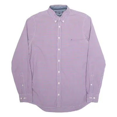 TOMMY HILFIGER Mens Shirt Red Check Long Sleeve M