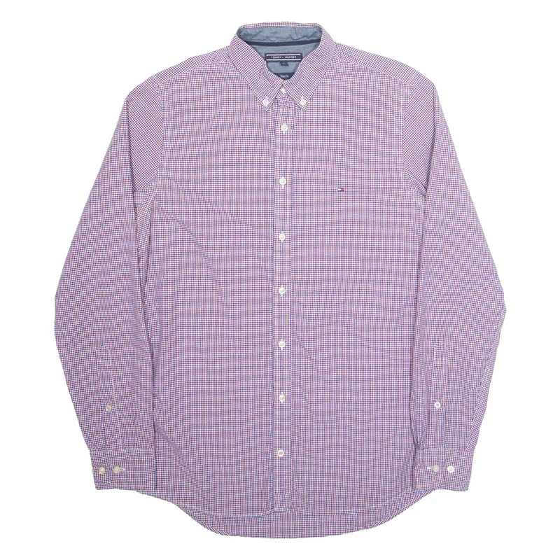 TOMMY HILFIGER Mens Shirt Red Check Long Sleeve M