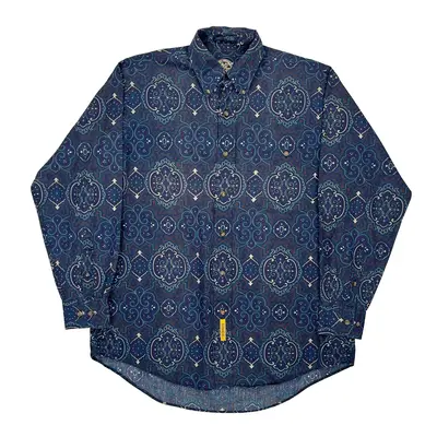 B.D. Baggies Patterned Shirt - Medium Blue Cotton