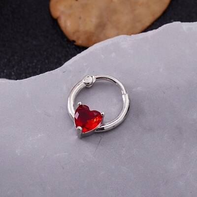 316L Stainless Steel Micro Pave Cubic Zirconia Hoop Nose Rings