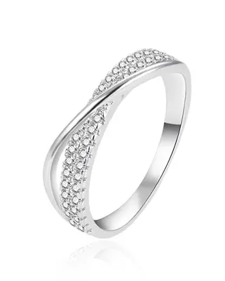 Agato Elegant Silver Ring with Zirconia AGT-R19W - Circuit: 60 mm