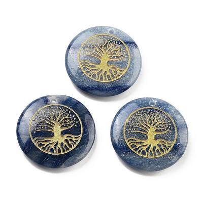 Dyed & Heated Natural Blue Aventurine Carved Pendants