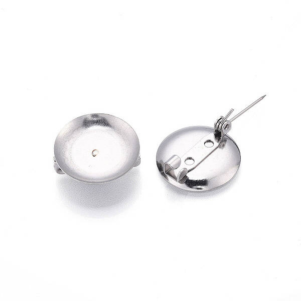 304 Stainless Steel Brooch Cabochon Settings