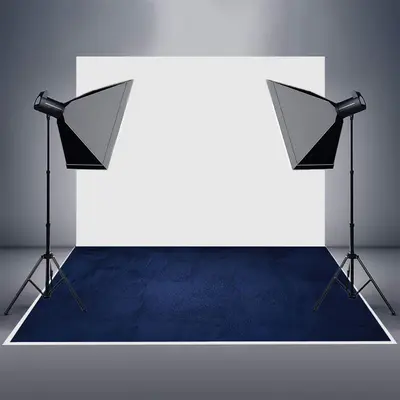 Old Master Navy Blue Cement Wall Rubber Floor Mat - Aperturee