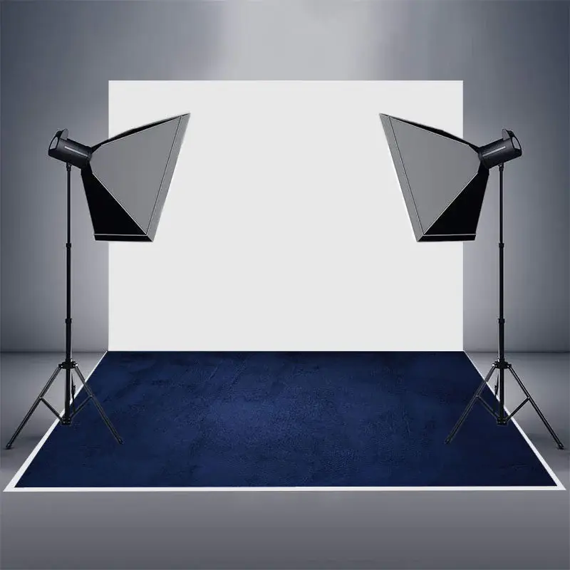 Old Master Navy Blue Cement Wall Rubber Floor Mat - Aperturee
