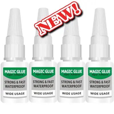 4pcs Magic Glue Super Adhesive Gel Control, Clear, Crazy, Metal, Nail, Cyanoacrylate Adhesive Instant Glue, Quick Dry Plastic...
