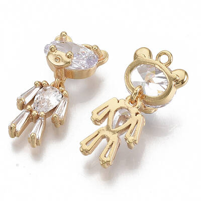 Brass Micro Pave Cubic Zirconia Pendants