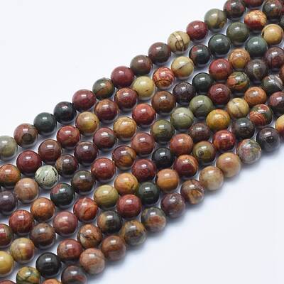 Natural Polychrome Jasper/Picasso Stone/Picasso Jasper Beads Strands