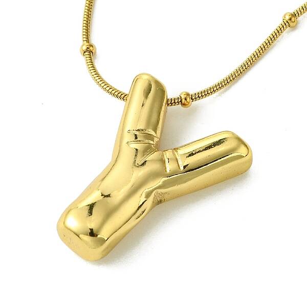 Ion Plating(IP) Initial Letter 304 Stainless Steel Pendant Necklaces