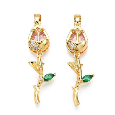 Brass Micro Pave Cubic Zirconia Pendants