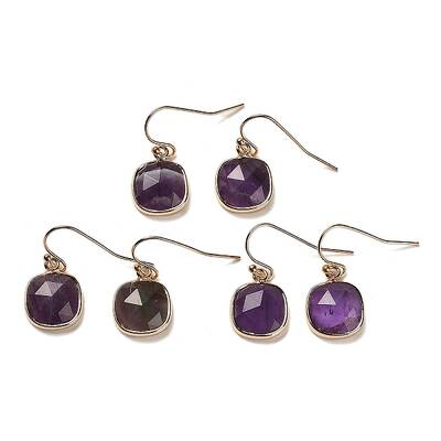 Natural Amethyst Dangle Earrings