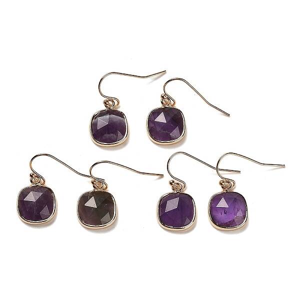 Natural Amethyst Dangle Earrings