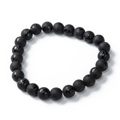 Frosted Glass Beads Stretch Bracelets