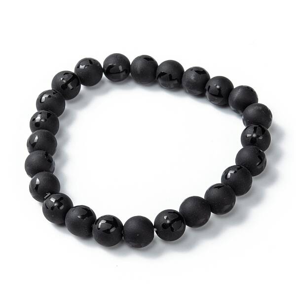 Frosted Glass Beads Stretch Bracelets