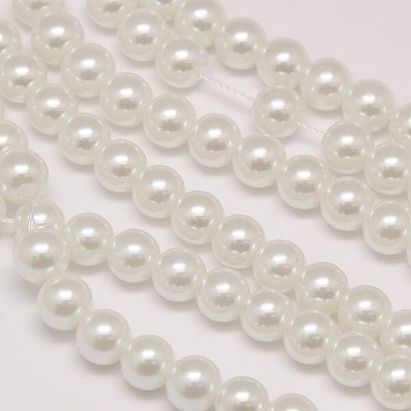 Eco-Friendly Dyed Glass Pearl Round Beads Strands