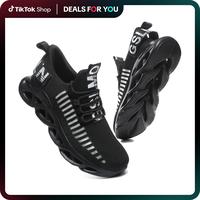 [dealsforyoudays] GSLMOLN Men's Ultra-light Textured Design Color-block Lace-Up Trainer Casual Twist Sole Comfortable Sports ...