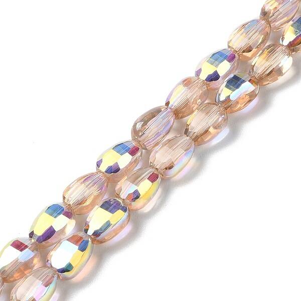 Transparent Electroplate Glass Beads Strands
