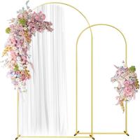 Set of 2 Gold Metal Wedding Arch Stand, Arched Backdrop Frame for Wedding Ceremony,Outdoor Indoor Birthday Party,Anniversary,...