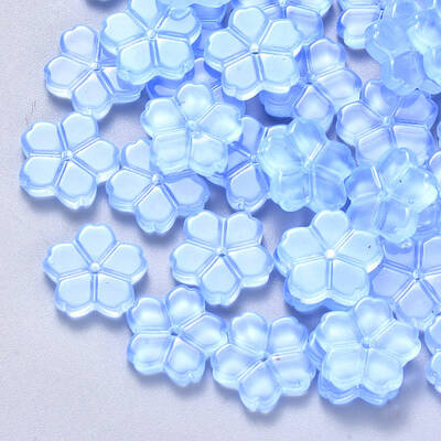 Transparent Single Face Spray Painted Glass Beads