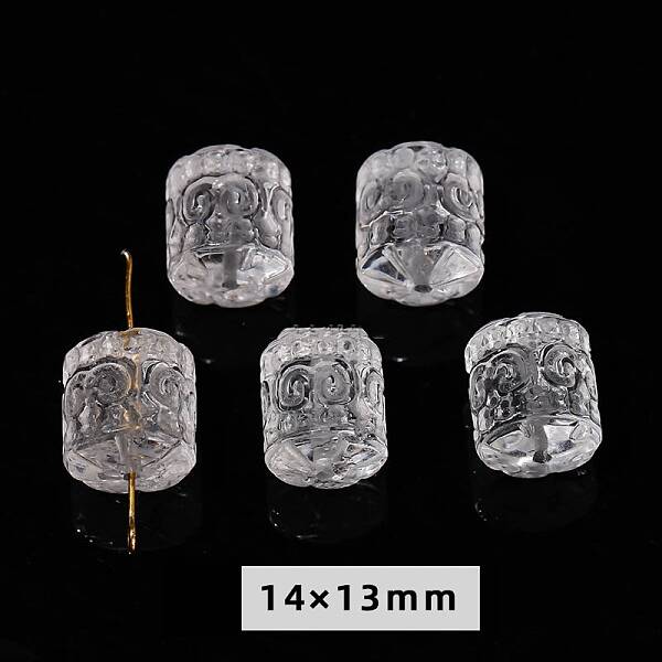 Natural Quartz Crystal Carved Beads