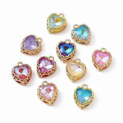 Heart K9 Glass Charms