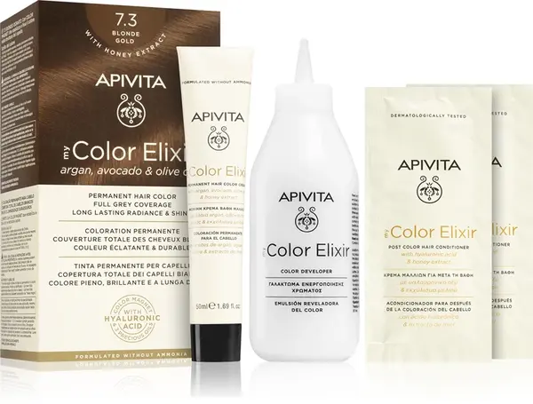 Apivita My Color Elixir ammonia free hair dye color 7.3 golden blonde