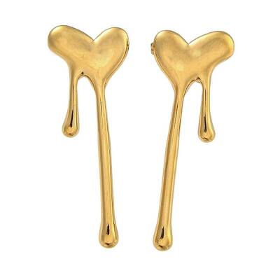 304 Stainless Steel Heart Stud Earrings for Women