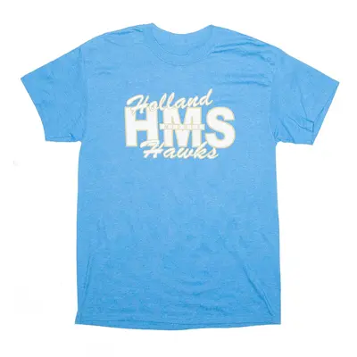 Holland Middle Hawks Blue USA Short Sleeve T-Shirt Mens S