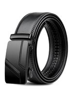 Men's Automatic Buckle Lychee Texture PU Leather Belt, Business Casual Waistband for Jeans Trousers, Fashion Belt for Party, ...