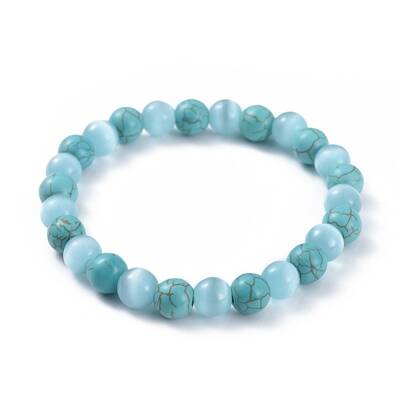 Synthetic Turquoise Stretch Bracelets