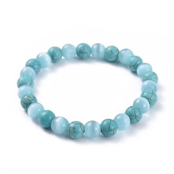 Synthetic Turquoise Stretch Bracelets