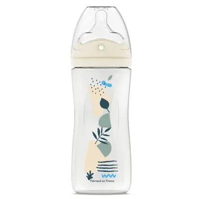 Dodie Bottle with multi-perforated anti-colic teat - +6 months - 3 servings - Nature Bleu 330ml