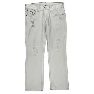 Distressed True Religion Jeans - 37″ Waist White Cotton
