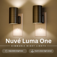 Nuvé Luma One Modern Luxury Plug-in Sconce Night Light with Auto Dimming, Low Profile Design, LED Light Soft Glow, and Adjus...