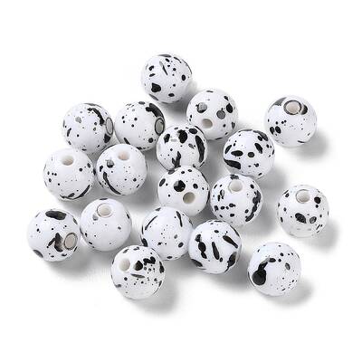 Printed Opaque Acrylic Round Beads