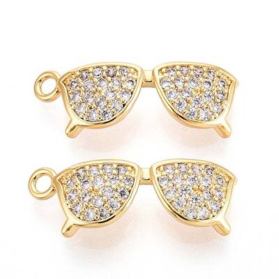 Brass Micro Pave Cubic Zirconia Pendants