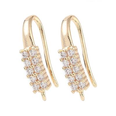 Brass Micro Pave Cubic Zirconia Earring Hooks