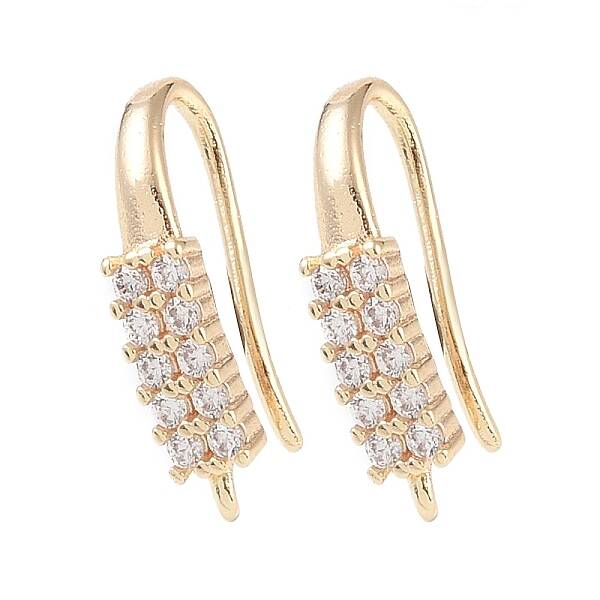 Brass Micro Pave Cubic Zirconia Earring Hooks