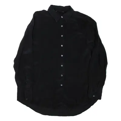 ZARA Womens Shirt Black Collared Long Sleeve XS