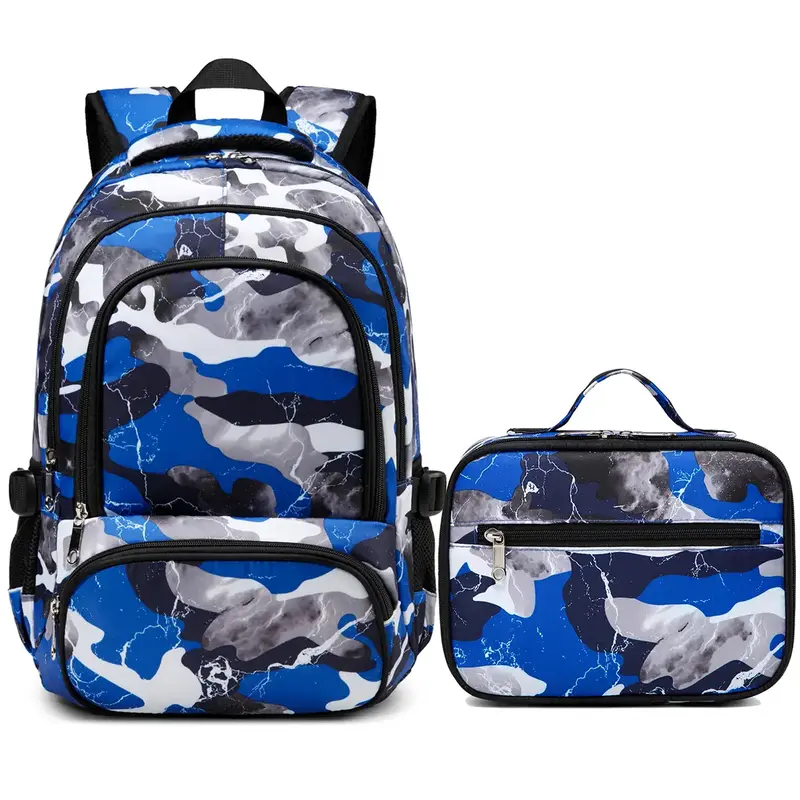 Bluefairy Boys Backpack with Lunch Box Set Kids Bookbag with Lunch Bag for School Book Bag Lunchbox Combo Little Teen Boys El...