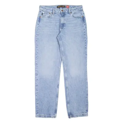 SUPERDRY Womens Jeans Blue Regular Straight Stone Wash W30 L32