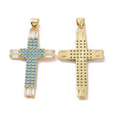 Brass Micro Pave Cubic Zirconia Pendants